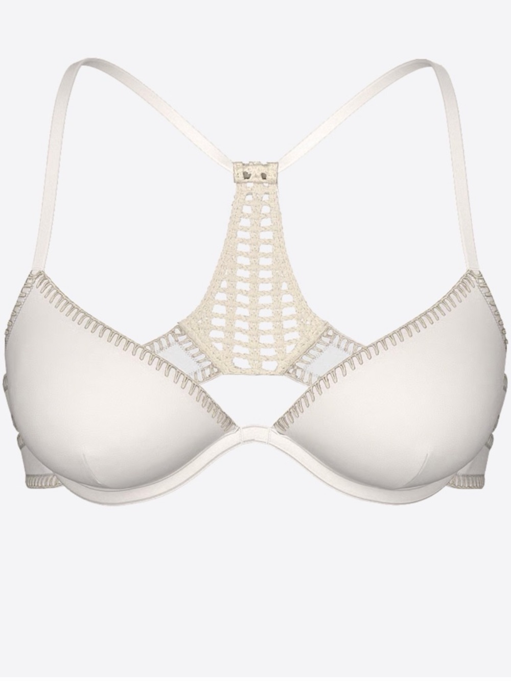 Victoria's Secret Crochet Racerback Push-Up Bra - Cream